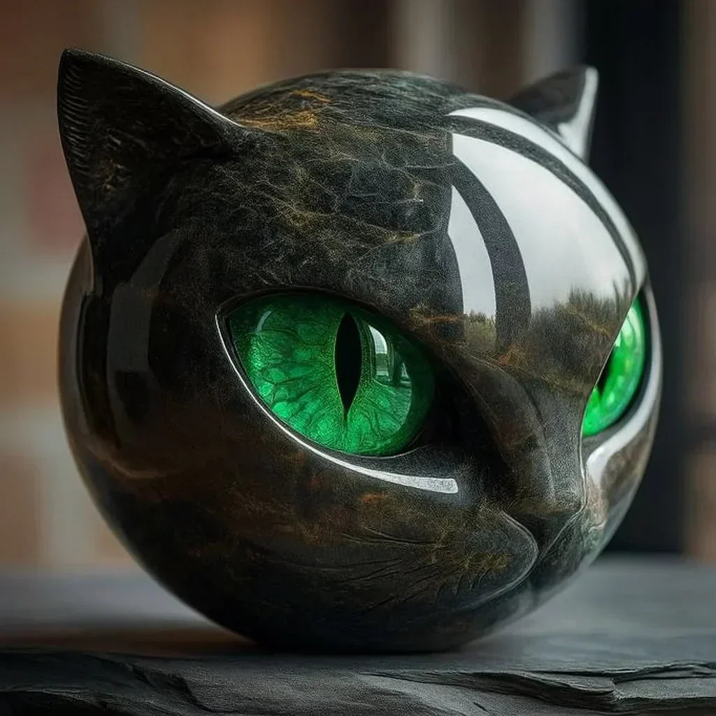 Elvianne | Mystical Cat Head Sculpture