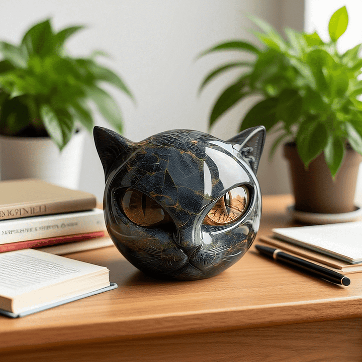 Elvianne | Mystical Cat Head Sculpture