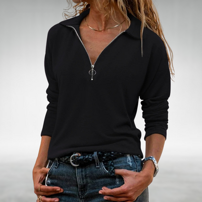 ELODIE | HALF-ZIP PULLOVER WITH ELEGANT TUMMY COVERAGE
