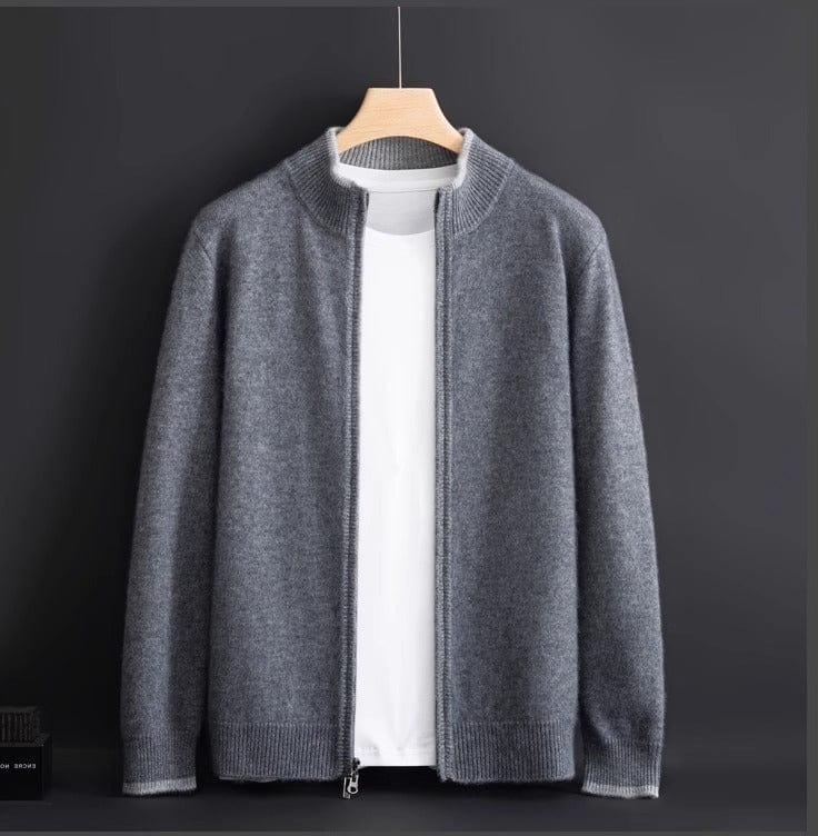 Aidan Crown Cashmere Zip-Up Cardigan