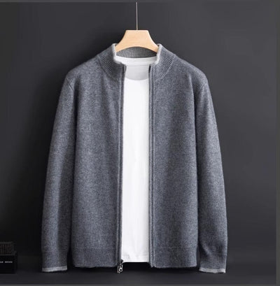 Aidan Crown Cashmere Zip-Up Cardigan