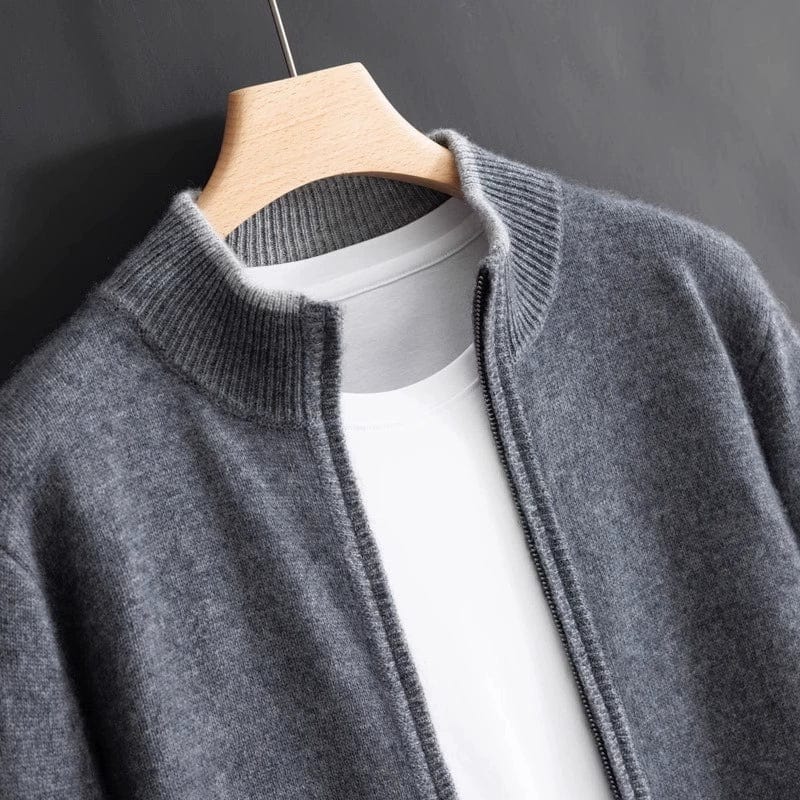 Aidan Crown Cashmere Zip-Up Cardigan