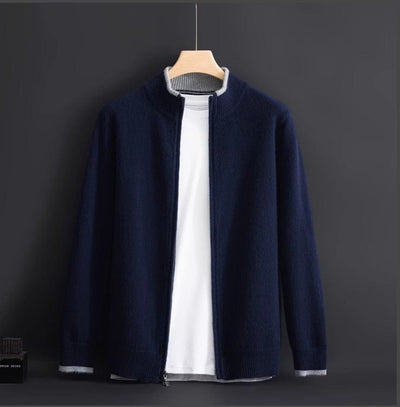 Aidan Crown Cashmere Zip-Up Cardigan