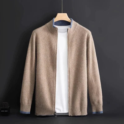 Aidan Crown Cashmere Zip-Up Cardigan