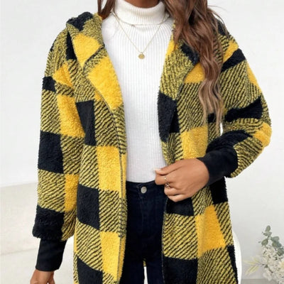 Rowena – Women’s Plaid Fleece Hooded Jacket