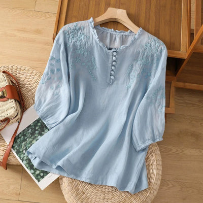 Evelyn Linen Blouse