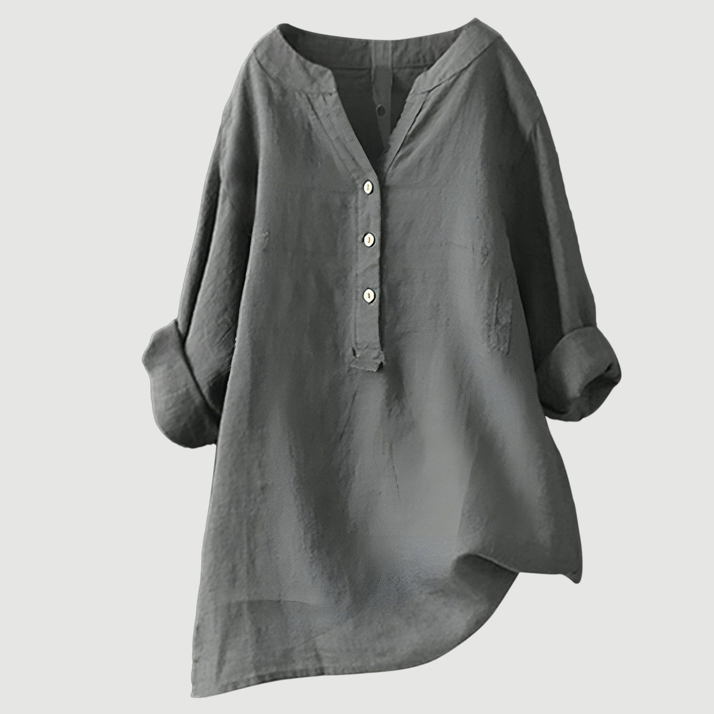 Solara Button-Front Linen Shirt