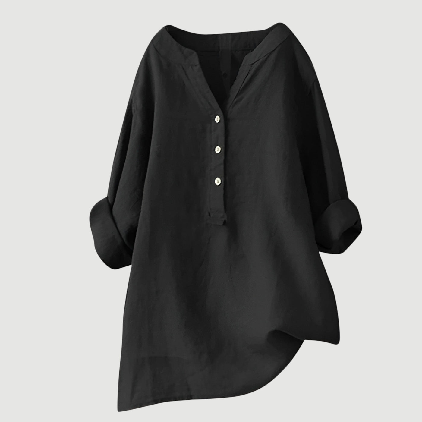Solara Button-Front Linen Shirt