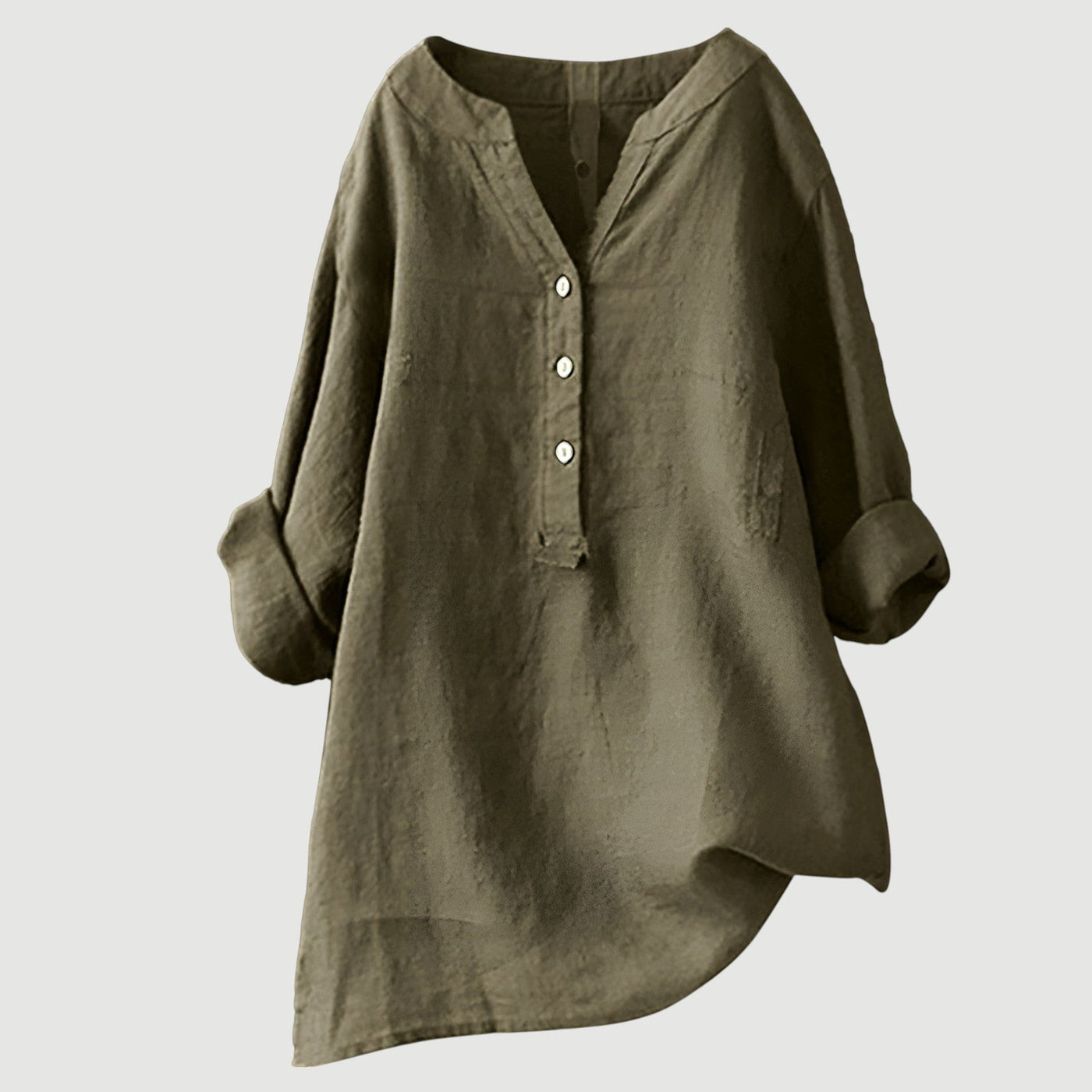 Solara Button-Front Linen Shirt