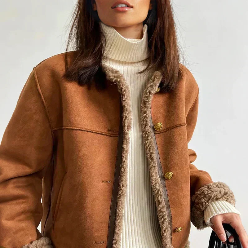 London™ Luxe – Shearling Buttoned Coat